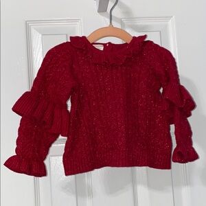 Red Ruffled Kids Sweater - First Impressions 12m
